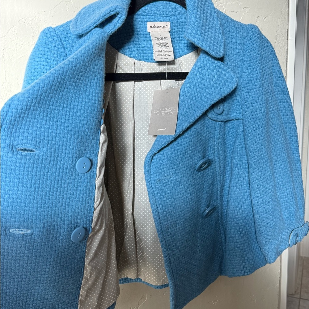 NWT Elevenses Anthropologie Cropped Pea Coat 4